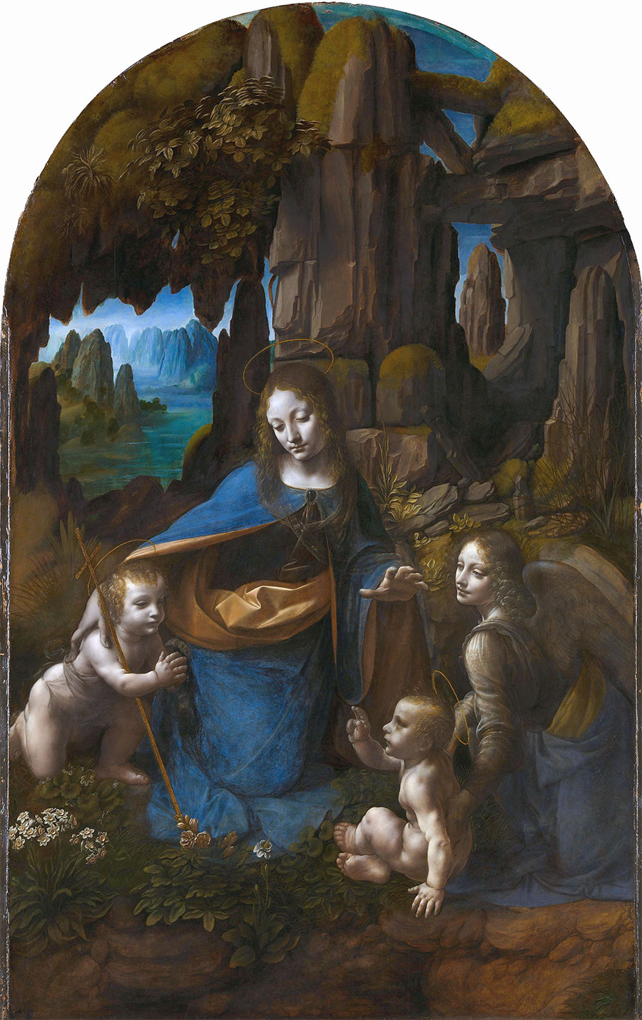 la virgen con el niño Leonardo da Vinci - La Virgen con el Niño, san Juanito y un ángel (La Virgen de las rocas, segunda versión)