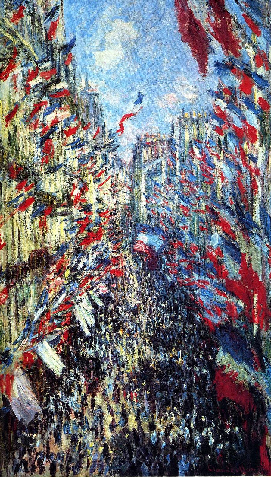 La Rue Montorgeil de París. Fiesta del 30 de junio de 1878 Claude Monet Claude Monet - La Rue Montorgueil de París. Fiesta del 30 de junio de 1878