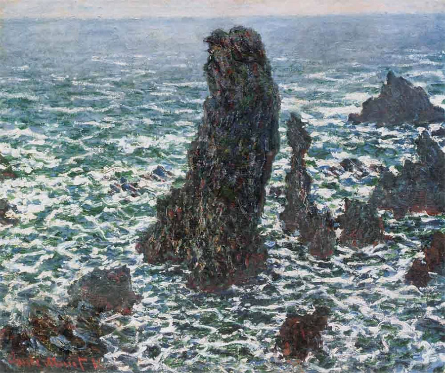 Arrecifes en Belle-Ile (Las agujas de Port-Coton) Claude Monet Claude Monet - Arrecifes en Belle-Ile (Las agujas de Port-Coton)