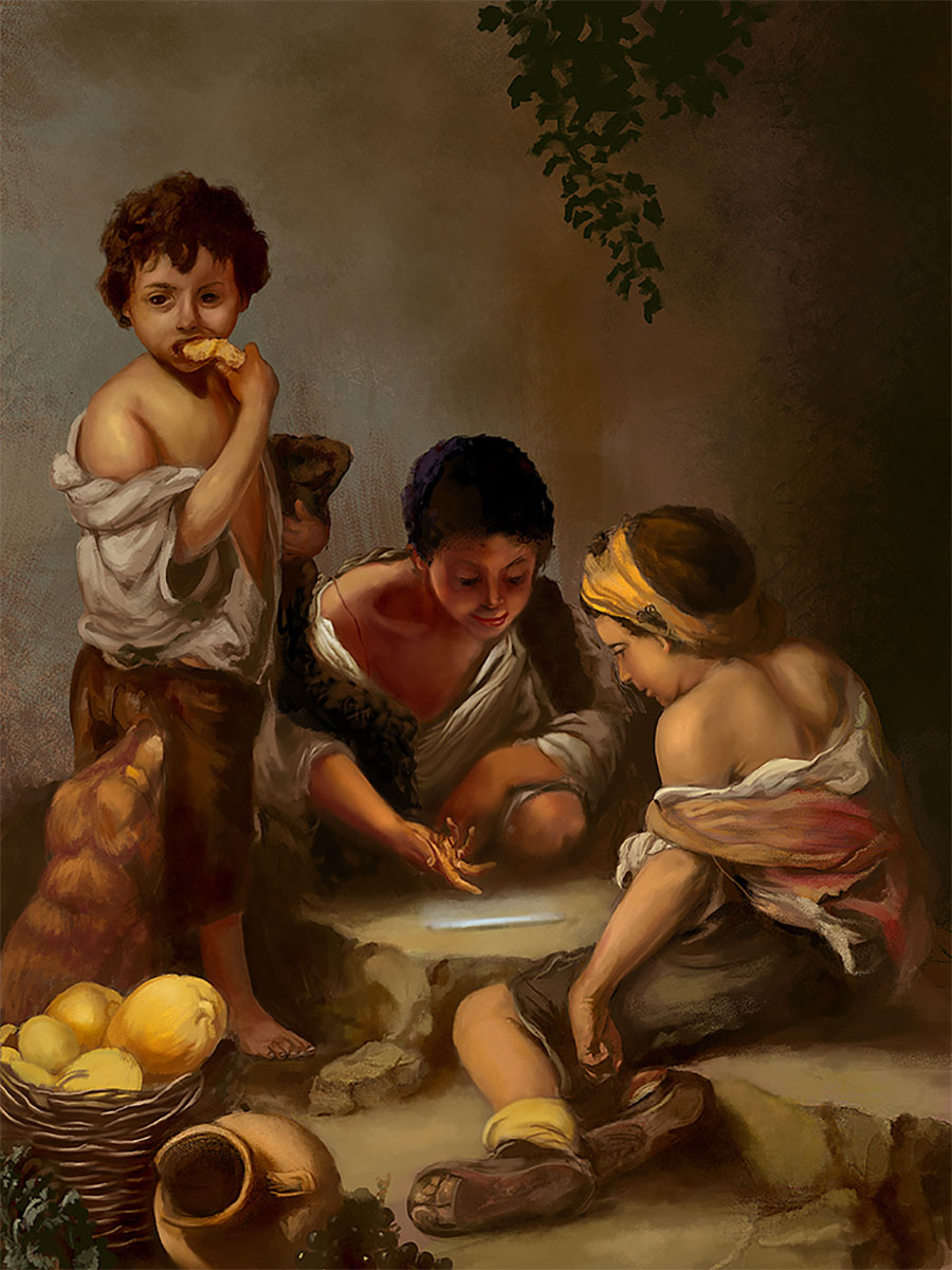 Niños jugando a los dados bartolome esteban murillo Bartolomé Esteban Murillo - Niños jugando a los dados